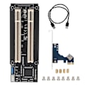 Miniatyrbillede 1 af 5: PCI E til Dual PCI Kort Plug and Play PCB Materiale Blå LED Dual PCI Udvidelseskort til WIN YEMMA