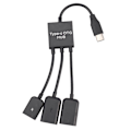 Pikkukuva 5 / 5: USB 3.1 Type C uros - 2 Dual USB A 2.0 naaras + -USB naaras 3 in 1 OTG HUB