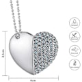 Miniatyrbillede 2 af 3: USB-stik, Premium USB 3.0, Diamant Hjerteform 32GB USB Flash Drive Vandtæt Memory Stick Hukommelseskort Høj Hastighedsoverførsel, Blå-Yvan