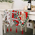 Miniatyrbilde 5 av 5: Julebordløper, Vaskbar Bomulls Lin Bordduk Borddekorasjon, Julemiddag