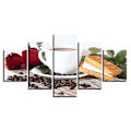 Miniatyrbild 1 av 3: Mode Väggkonst Canvas Målning 5 Delar Mode Vackert Kaffe Tårta
