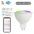 Miniatyrbillede 1 af 3: Tuya MR16 5W Smart Homekit WiFi Smart LED Pære 12V RGBCW Dæmpbar Lampe Stemmestyring Spotbelysning Farveskiftende