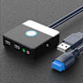 Miniatyrbillede 2 af 5: Dobbelt USB-porte 2 Lydgrænseflader Desktop Computer Kabinet Strømforsyningskontakt