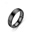Miniatyrbillede 3 af 3: Tungsten Mænds Bryllupsbånd Mat Sort Løfte Ring Til Ham Tilpasset Afskåret Kant Mænds Ring