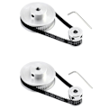 Miniatyrbillede 1 af 5: 2 GT2 Synkrone Hjul Sæt til 3D Printer, 20 & 60 Tænder Boring 5 mm Aluminium Tandremsskive og Længde 200 mm Bredde 6 mm Rem