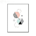Miniatyrbillede 2 af 4: Wekity Marmorstruktur Geometrisk Patchwork 2 Væghængt Canvas Print Poster, Enkel Abstrakt Kunsttegning Dekoration til Hjemmet Stue Soveværelse Kontor og Ch