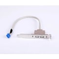 Miniatyrbillede 2 af 4: To-ports USB bagplade til skrivebordscomputer chassis PCI-bit dobbelt-port 2.0 bundkort udvidelseslinje 2pak