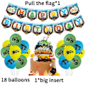 Miniatyrbild 3 av 5: Födelsedagspartyballonger, 44 stycken Dekorationer Cartoon Tema Tårta Dekorationer Universal Tillbehör För Barn Och Vuxna Grattis På Födelsedagen Banderoller Bal