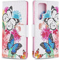 Miniatyrbillede 4 af 5: Kompatibel med Samsung S21  Etui Luksuriøs Elegant PU Læder Flip Folio Etui med Kortlomme Holder Tegnebog Støtte Magnetisk Spænde Dækning til Samsung G