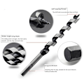 Miniatyrbillede 4 af 5: 5 stk. 230mm Hex Ekstra Lange Twist Træbor Sæt Træbearbejdning Twist Bor Bit Værktøjssæt 6 8 10 12 14mm