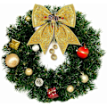 Miniatyrbillede 4 af 5: 4 stk. Julebue, Kransebuer, Stor Glitterbåndssløjfe, Store Julebuer, Kransepynt Dec