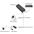 Miniatyrbild 3 av 5: 2.5Gigabit POE-injektor 100/1000Mbps/1G/2.5G för IEEE802.3af/At Aktiv strömförsörjning för POE-enhet
