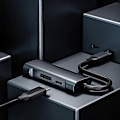 Miniatyrbilde 2 av 5: 3-i-1 Dockingstasjon 480 Mbps 4K@60Hz PD 60W Stor DP DisplayPort+USB-C USB2.0 Mini Hub Adapter