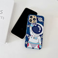 Miniatyrbilde 3 av 5: for iPhone 11 Pro Søtt Deksel, Kul Tegneserie Astronaut Romdesign Stilig Støtfanger Kvinner Jenter Beskyttende (Blått Teleskop, iPhone 11 Pro)
