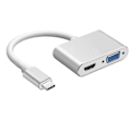 Miniatyrbillede 1 af 5: Type C USB C til VGA HDMI-kompatibel Adapter 2 i 1 Bærbar Konverter Dockingstation til Computer