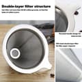 Miniatyrbillede 4 af 5: Genanvendelig Dobbeltlags 304 Rustfrit Stål Kaffe Filterholder Hæld Over Kaffe Dripper Mesh Kaffe Te Filterkurv Værktøjer SMTX