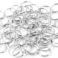 Miniatyrbillede 3 af 3: 10mm Dia Sølvfarvede Metal Split Loop Nøgleringe Holdere Udskiftning 80 Stk
