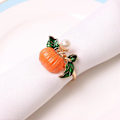 Miniatyrbillede 3 af 5: 6 stk. Halloween Thanksgiving Græskar Servietring Model Værelse Sæt Bord Serviet Knap Høst Tema Na