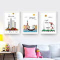 Miniatyrbild 1 av 4: Wekity Minimalistisk Stadslandskap 1 Väggkonst Canvas Print Poster, Enkel Mode Vattenfärg Konst Ritning Dekoration för Hem Vardagsrum Sovrum Kontor och Chi