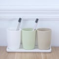 Miniatyrbillede 5 af 5: Rektangulær keramisk bakkeplade hvidt porcelæn rektangulær plade mundskyl kop bakke badeværelse stue