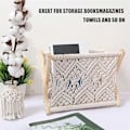 Miniatyrbild 5 av 5: Boho tidningsställ, repvävd tidningsställ, tidningskorgar med reptygdesign, tidningsställ H