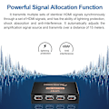 Miniatyrbild 3 av 5: 4K 1X4 Splitter, 1 Port till 4 Skärmar, Dubblering/Spegel, USB-driven Splitter för (Utgångar)