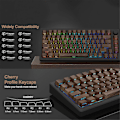 Miniatyrbillede 4 af 5: 136 Taster Valnøddetræskorn Keycaps Sideprint PBT Keycaps Bagbelyst Cherry Profil til MX Switch Mecha