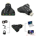 Miniatyrbilde 4 av 5: Mikrofon Mic Headset 7.1 Ch 3d Lydkort Konverter Dobbel Lydkort Virtuell 7.1 Kanal USB 2.0 Lydadapter Dobbel