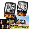 Pikkukuva 3 / 5: 24V JCB Kaivinkone Etu LED-Päävalot Vilkkuvalo Lampun Indikaattori Työvalo Traktorille Telehandler HA