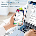 Pikkukuva 3 / 4: Lightning–USB-kamerasovitin, USB 3.0 OTG -datan synkronointikaapelisovitin yhteensopiva iPhone/iPadin kanssa, USB-naarasliitin tukee kortinlukijaa, USB-muistitikkua, näppäimistöä