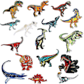 Miniatyrbillede 1 af 4: Strygemærker, 16-delt Dinosaur-mærker, Sy-applikationer, Strygemærker, Broderi til børn