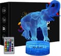 SBSG Elefant 3D Illusionslampe, 3D Natlampe til Børn, Elefant Gave