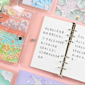 Miniatyrbillede 3 af 5: Genopfyldelig Løsblad Journal Dagbog Notesbog Notesblok, 100 ark Aftagelig Bog Notesblok Bog Metal Løsblad Klemme Memo (sticker T)