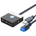 Miniatyrbillede 1 af 5: Dobbelt USB-porte 2 Lydgrænseflader Desktop Computer Kabinet Strømforsyningskontakt