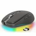 2.4G dubbelläge Bluetooth 5.1 RGB trådlös mus 2400dpi svart