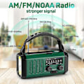 Miniatyrbild 3 av 5: Solcellsdriven Nödladdningsradio med Handvev AM FM NOAA Väderradio, SOS, 3 Lägen LED Ficklampa, Läslampa