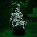 Miniatyrbilde 4 av 5: SBSG Gundham Tanaka Otaku Lampe Danganronpa 3 Anime Lampe Figur Nattlys, 16 Farger RGB LED Fjernkontroll, 3D Anime Rom Dekor Gave til Otaku