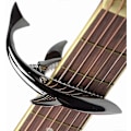 Miniatyrbillede 1 af 5: Shark Capo, toneklemme af zinklegering til akustisk, folk-, elguitar og ukulele (sort)