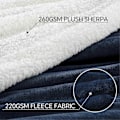 Miniatyrbillede 3 af 5: Sherpa Fleece Tæppe - Super Bløde & Varme Tæpper til Sofa & Seng, Marineblå Tykke Bløde Tæpper til Vinter,(127 x 152cm)