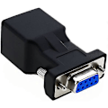 Pikkukuva 1 / 5: Rj45 - Rs232, Sarjaportti Db9 9-nastainen uros-naaras Rj45 Cat5e/6 Ethernet/lan-jatkoadapterinaarasliitin