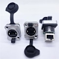 Miniatyrbilde 5 av 5: 10 stk. Ethernet Rj45 Chassis Socket NE8FDP Ethernet Gjennomgangskontakt IP65 Vanntett D