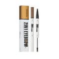 2-i-1 Ögonbrynspenna med Gel, 3D Microblading Ögonbrynspenna med 4 Spetsar & Borste Black