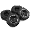Miniatyrbillede 3 af 5: 4 stk. Metal 110 mm Beadlock Hjul Dæk Sæt Til /10 Short Course Truck Arrma Senton 8 Runde Huller, Sort