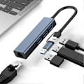 Pikkukuva 2 / 5: USB3.0 Ethernet -sovitin 2 in 1 Plug and Play 5 Gbps Nopea, ajuriton, helppo asennus RJ45 Type-C HUB -keskitin MacBook Prolle