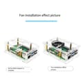 Til Raspberry Pi 5: 5 Akryl Kabinet + Køleblæser + Kobber Køleplade + Transparent Beskyttelseskab