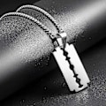 Miniatyrbilde 3 av 3: Herre Rustfritt Stål Barberblad Modell Dog Tag Anheng Hip Hop Halskjede, 23\" Kjede