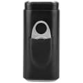 Bærbar Læder Cigar Etui Cedertræ Foret Cigar Humidor med Cutter (til 3 Cigarer Sort)