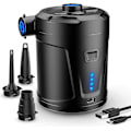Miniatyrbilde 1 av 5: Elektrisk Luftpumpe, 5200mah Bærbar Luftpumpe Med Rask Oppblåsing/Tømming, Oppladbar Elektrisk Pumpe Med 3 Dyser For Barnebasseng, Svømming