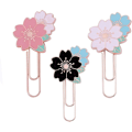 Miniatyrbillede 1 af 5: Sakura Papirclips Søde Farverige 3-pak Sakura Formede Bogmærker med Blomsterdesign