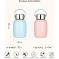 Miniatyrbilde 2 av 5: Liten Vannflaske 260ml med Håndtak, Dobbel Vegg Vakuum Termosflaske, Holder Drikker Kalde i 12 Timer/Varme i 8 Timer, BPA-fri (Svart)